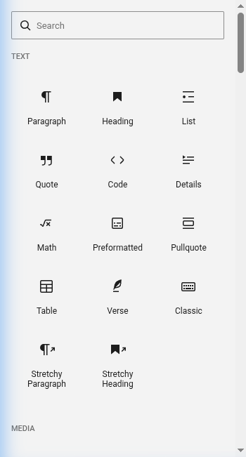 WordPress Gutenberg Block Inserter